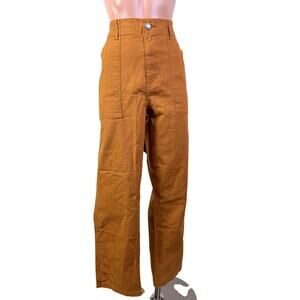 Canvas Gorpcore Straight Leg Utility Cotton Pants Granola Girl Camel Size XL NWT
